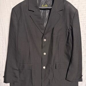 Scully Charcoal Trench Coat with Metallic Buttons